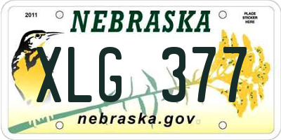NE license plate XLG377