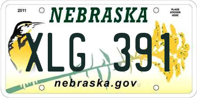 NE license plate XLG391