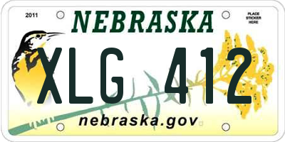 NE license plate XLG412