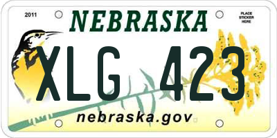 NE license plate XLG423