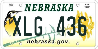 NE license plate XLG436