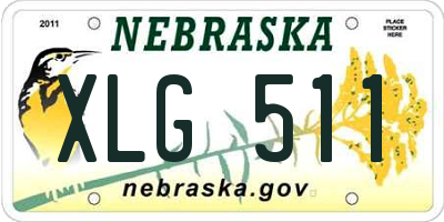 NE license plate XLG511