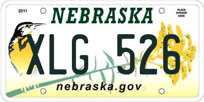 NE license plate XLG526