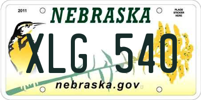 NE license plate XLG540