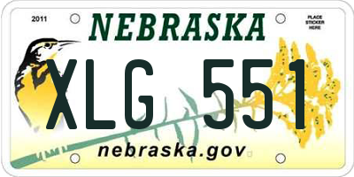 NE license plate XLG551