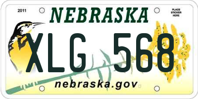 NE license plate XLG568