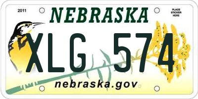 NE license plate XLG574