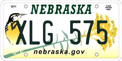 NE license plate XLG575