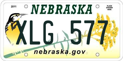 NE license plate XLG577