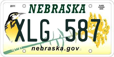 NE license plate XLG587