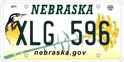 NE license plate XLG596