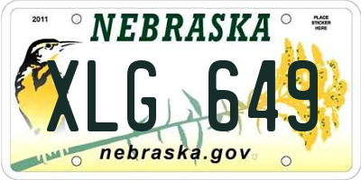 NE license plate XLG649