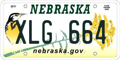 NE license plate XLG664