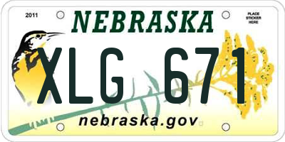 NE license plate XLG671