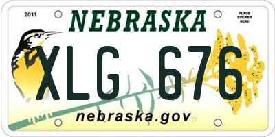NE license plate XLG676
