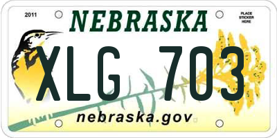 NE license plate XLG703