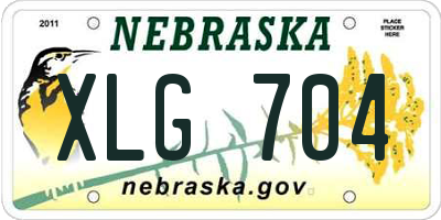 NE license plate XLG704
