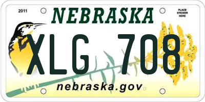 NE license plate XLG708