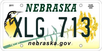 NE license plate XLG713