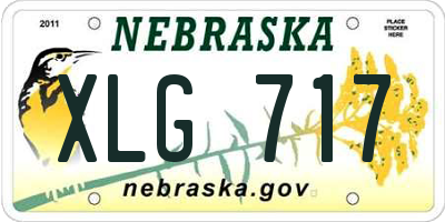 NE license plate XLG717