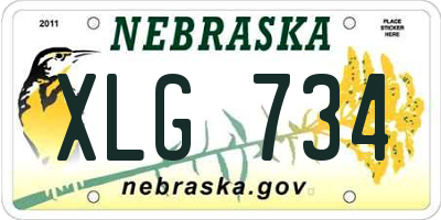 NE license plate XLG734