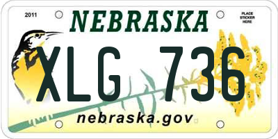 NE license plate XLG736