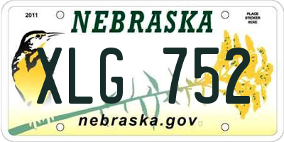 NE license plate XLG752
