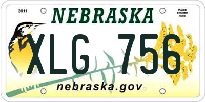 NE license plate XLG756