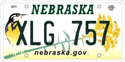 NE license plate XLG757