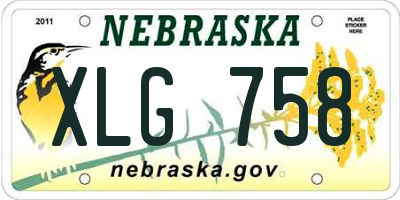 NE license plate XLG758