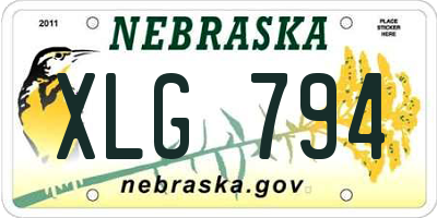 NE license plate XLG794