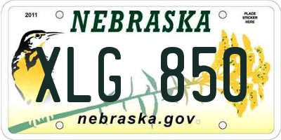 NE license plate XLG850