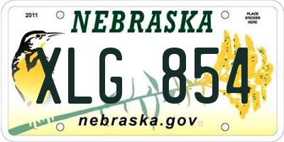 NE license plate XLG854