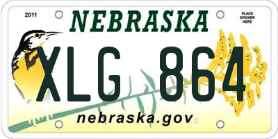 NE license plate XLG864