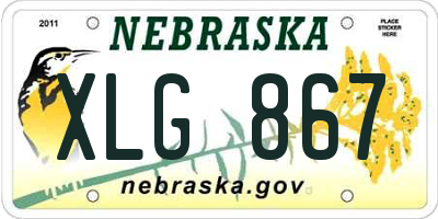 NE license plate XLG867