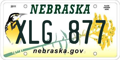 NE license plate XLG877