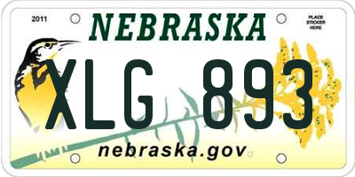 NE license plate XLG893