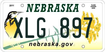 NE license plate XLG897