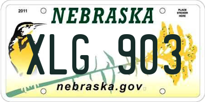 NE license plate XLG903
