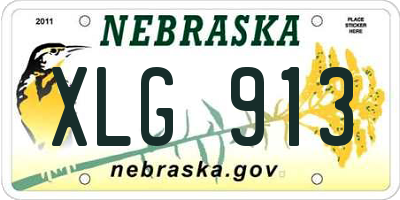 NE license plate XLG913