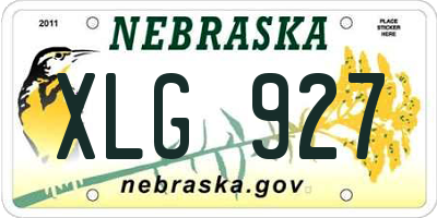 NE license plate XLG927