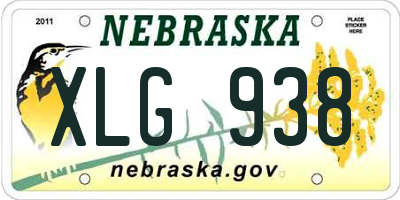 NE license plate XLG938