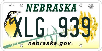 NE license plate XLG939