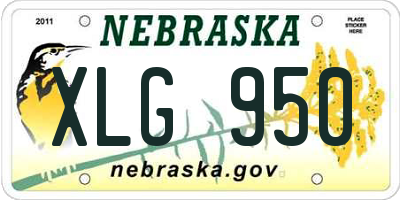 NE license plate XLG950