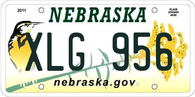 NE license plate XLG956