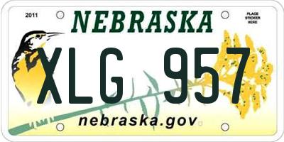 NE license plate XLG957