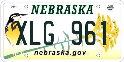 NE license plate XLG961