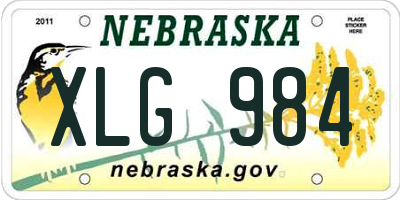 NE license plate XLG984