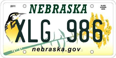 NE license plate XLG986