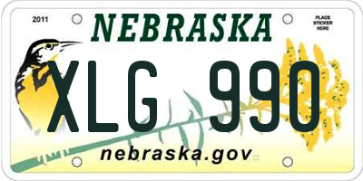 NE license plate XLG990